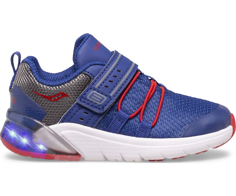 Tenis Saucony Flash Glow 2.0 Jr. Niños Azul Marino Rojos Grises | México 805NWYB